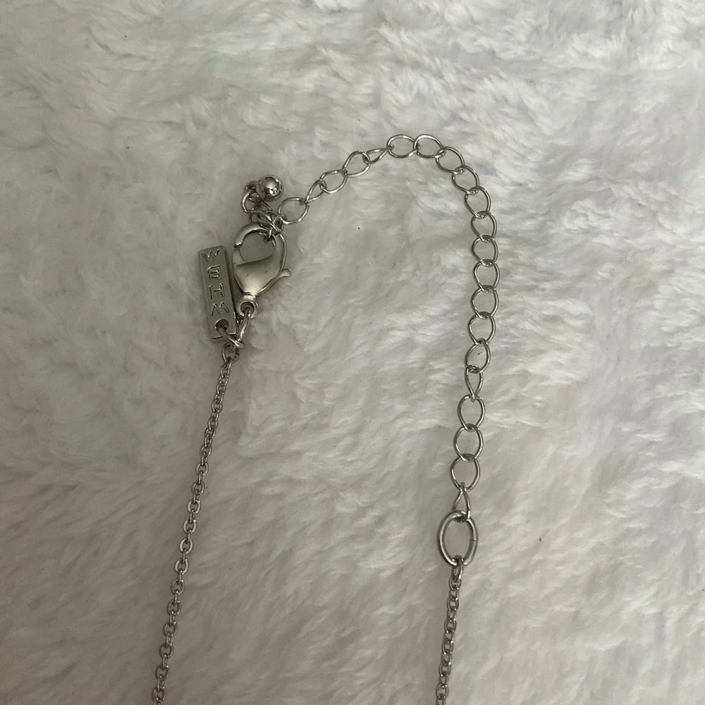 WHBM White House Black Market Rosegold Rhinestone Heart Pendant Necklace